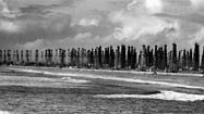 Description: From the photo archives: Huntington Beach oil wells